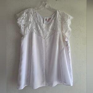 Nanette Nanette Lepore White Lace EUC XL Blouse